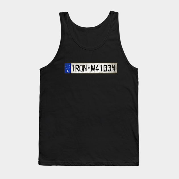 1R0N - M41D3N Car license plates Tank Top by Girladies Artshop